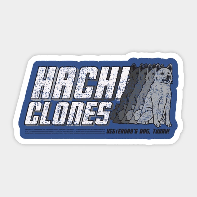 HachiClones - World's Most Loyal Dogs!  Distressed Grey Design Sticker by PsychicCat